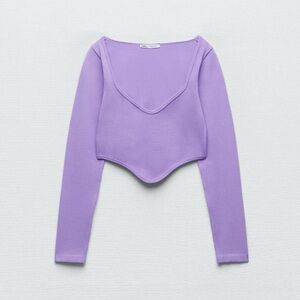 Zara lilac seamless corset top